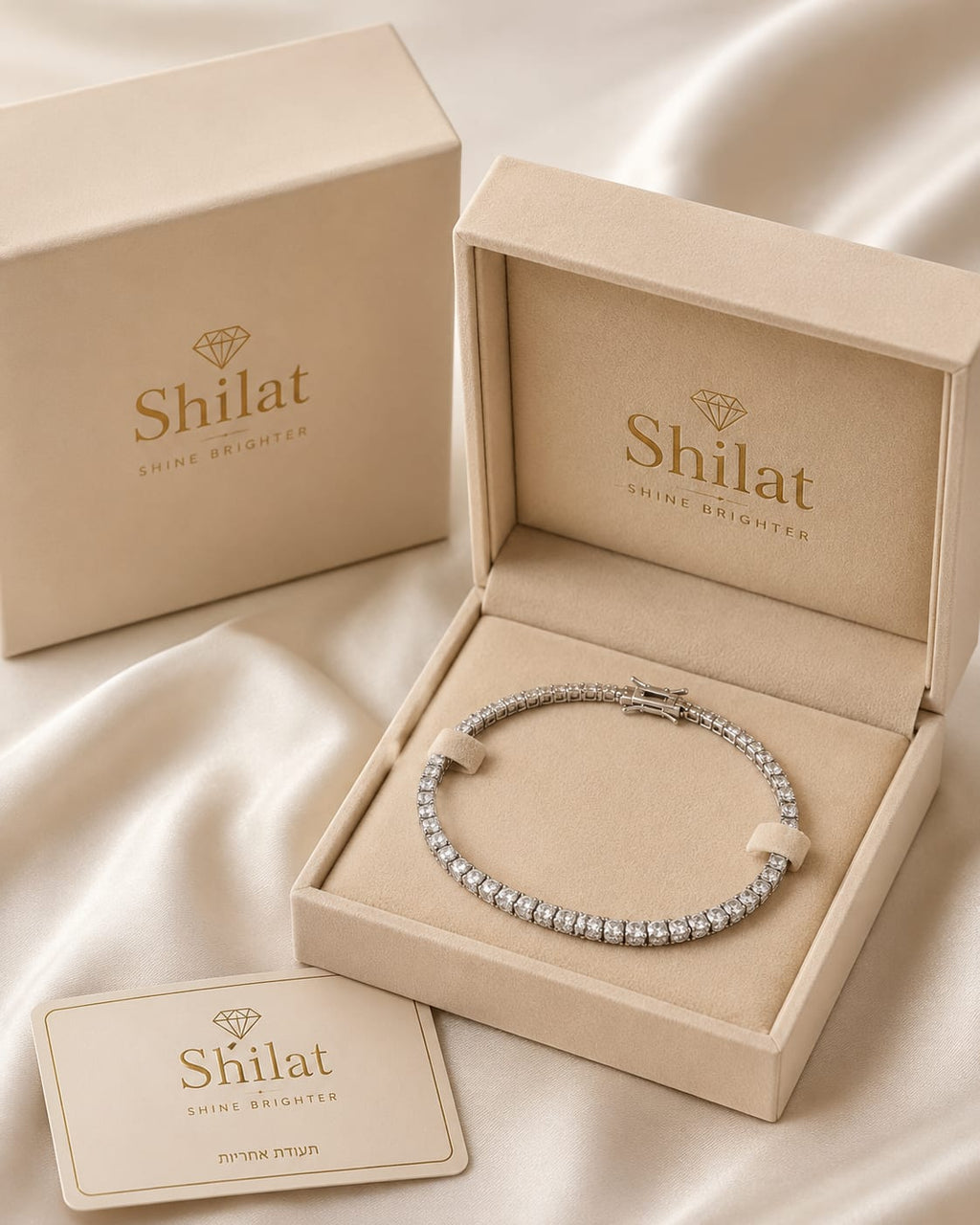 צמיד טניס ליאן — כסף - shilat