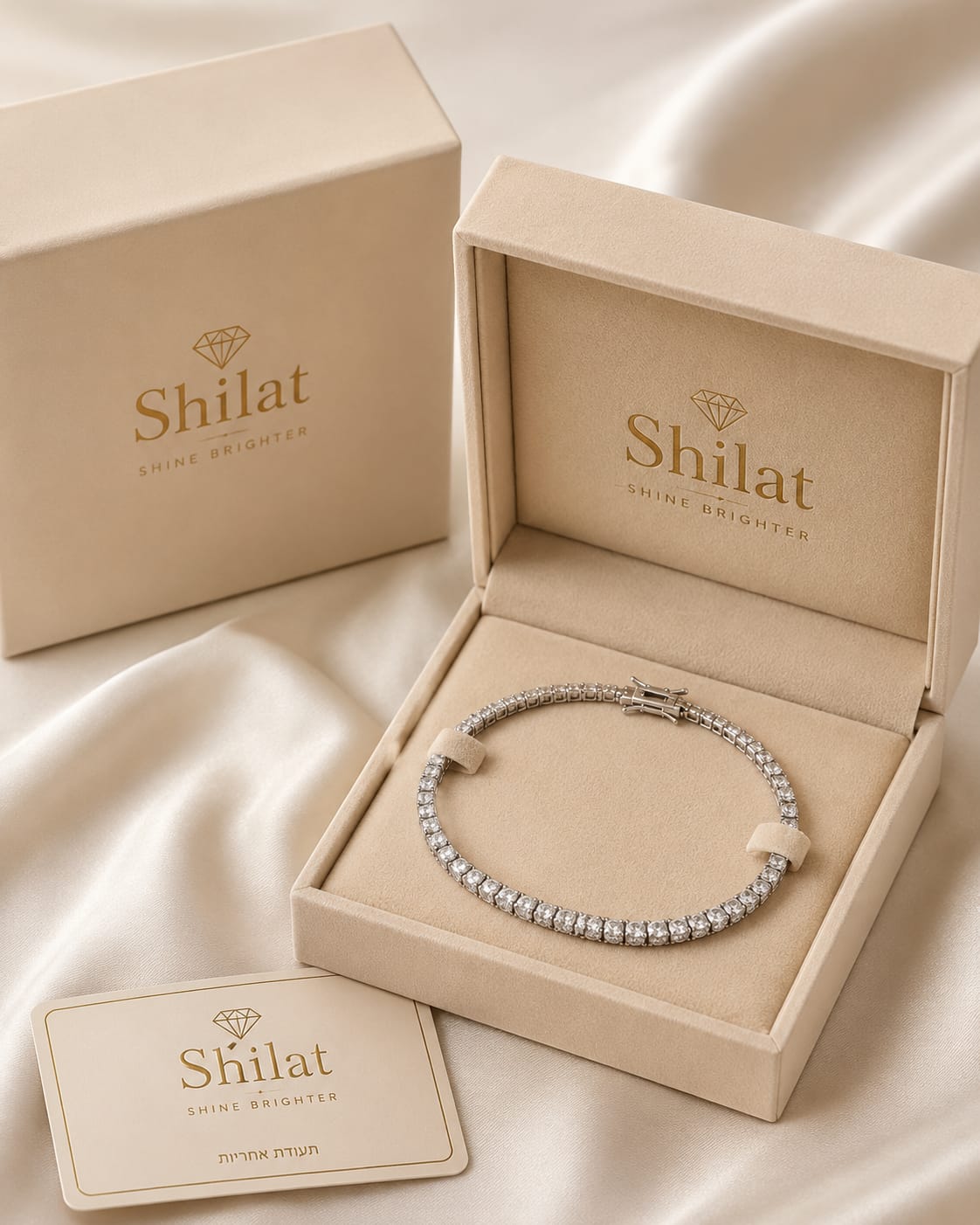צמיד טניס ליאן — כסף - shilat