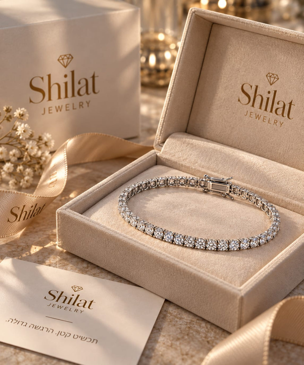 צמיד טניס נועה — כסף - shilat