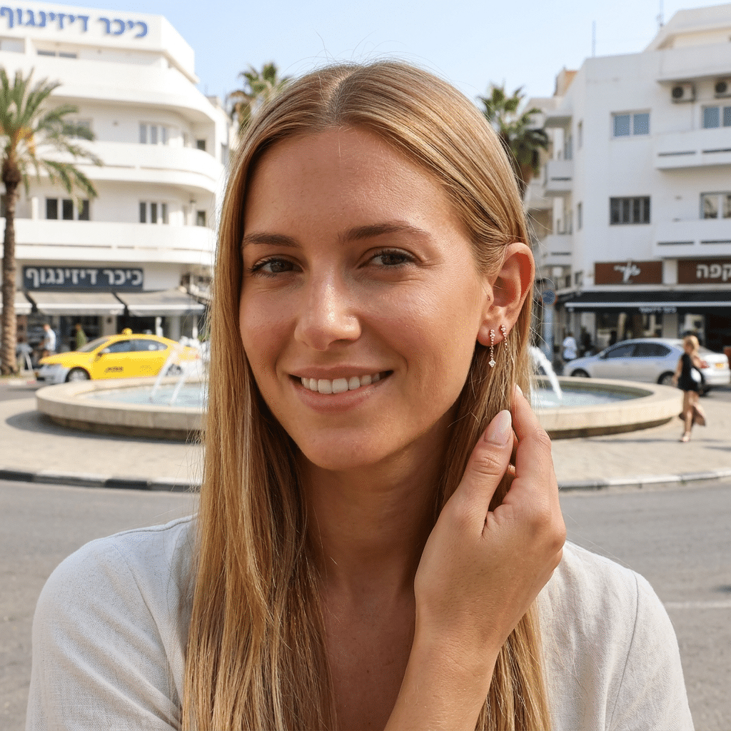 עגילי אדלינה — רוז - shilat