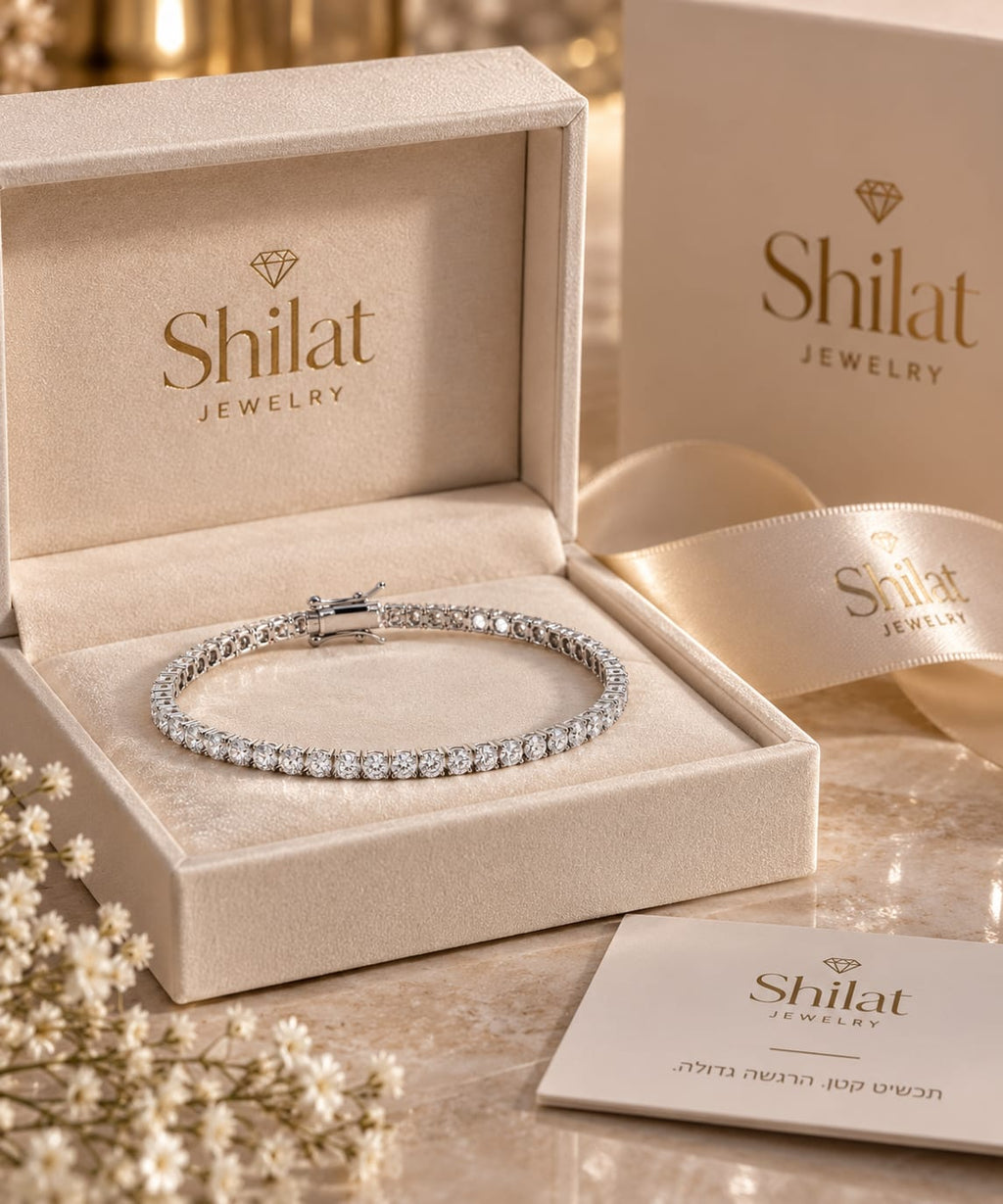 צמיד טניס אמה — כסף - shilat
