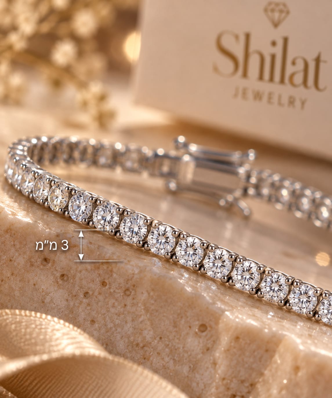 צמיד טניס נועה — כסף - shilat