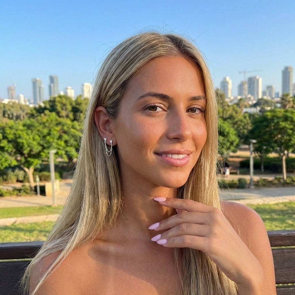 עגילי סילנה — כסף - shilat